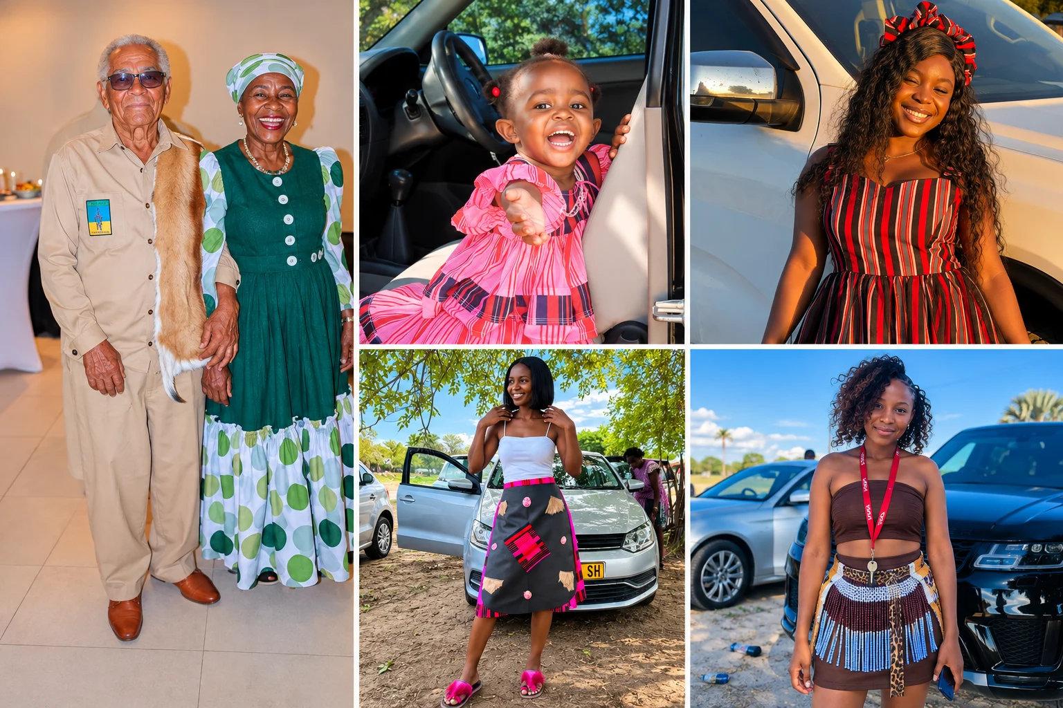 Collage of portraits of adults and a child